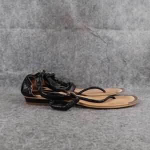 Isola Shoes Womens 8 Sandals Fashion Ankle Strap Zip Block Heel Classic Black